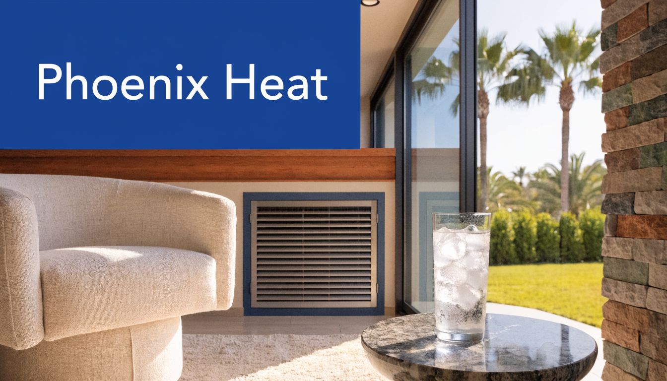 A modern living space features a comfortable chair, an air conditioning vent, and a refreshing drink.